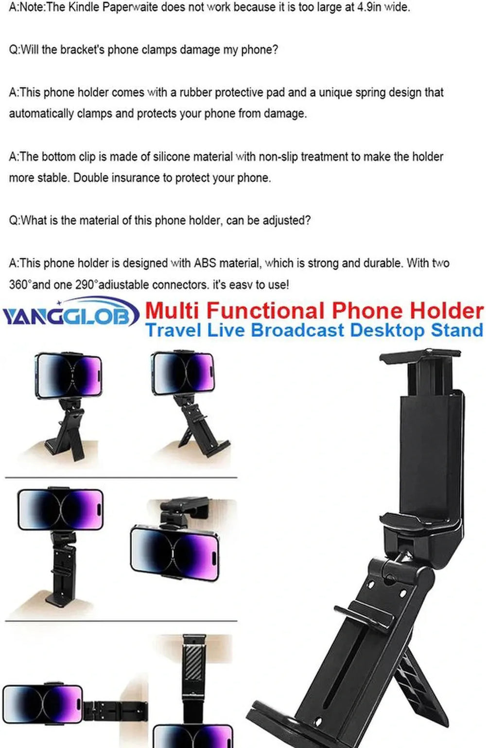 Telefoonhouder vliegtuig & trein – Tafel klemhouder – 360° draaibaar – Universeel – Zwart-Ilumina Benelux