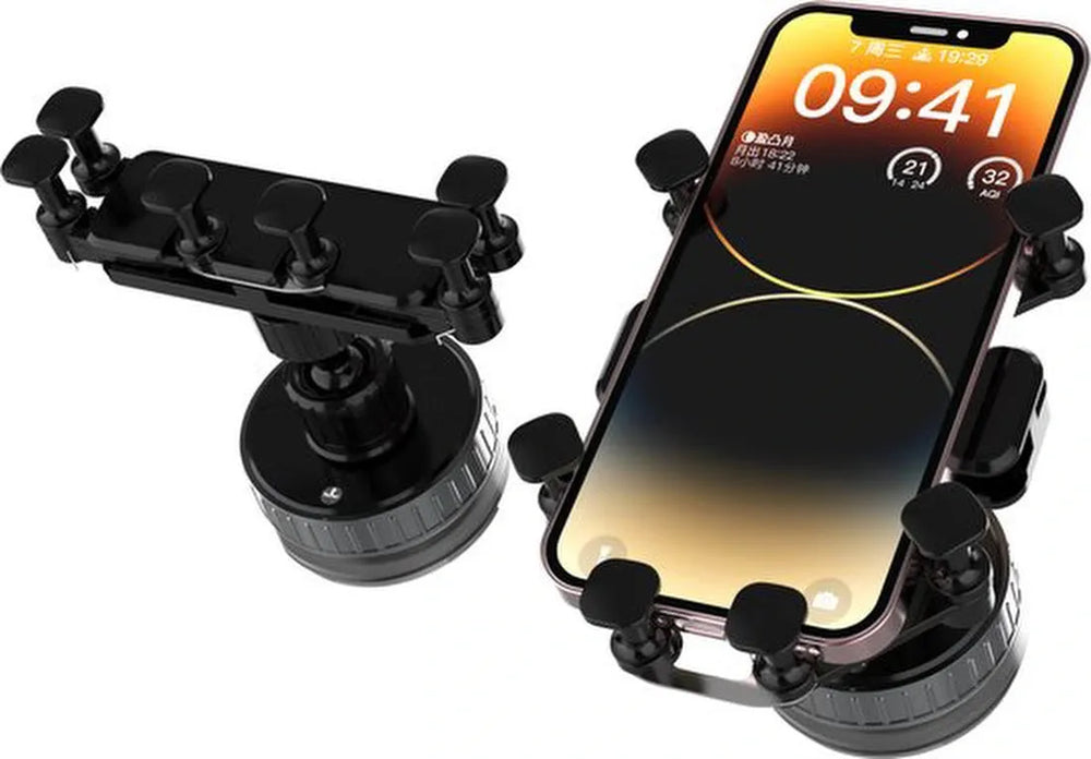 Telefoonhouder auto – Vacuüm zuignap – Voor dashboard & scherm – 360° draaibaar – Zwart-Ilumina Benelux