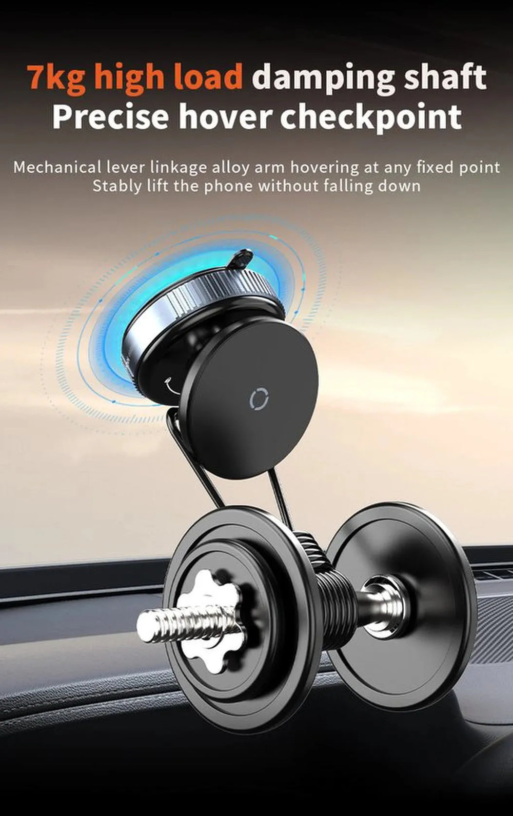 Telefoonhouder auto – Magnetisch vacuüm zuignap – 360° draaibaar & verstelbaar – Handsfree voor dashboard & glad oppervlak – Zwart-Ilumina Benelux