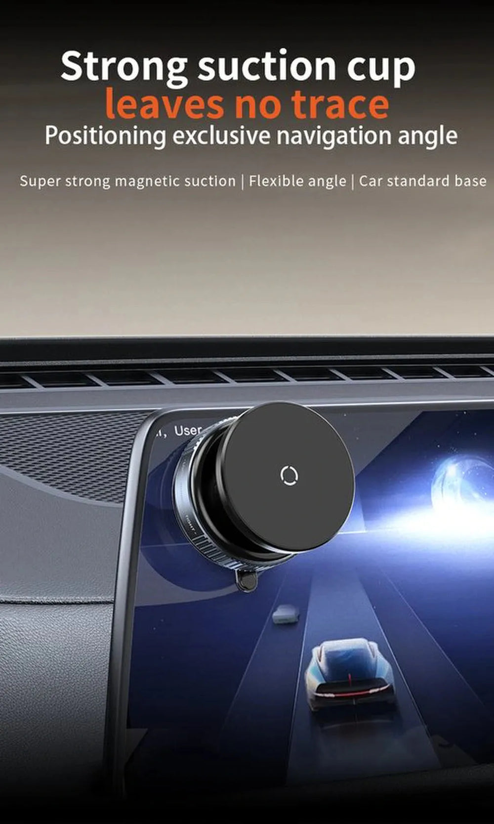 Telefoonhouder auto – Magnetisch vacuüm zuignap – 360° draaibaar & verstelbaar – Handsfree voor dashboard & glad oppervlak – Zwart-Ilumina Benelux