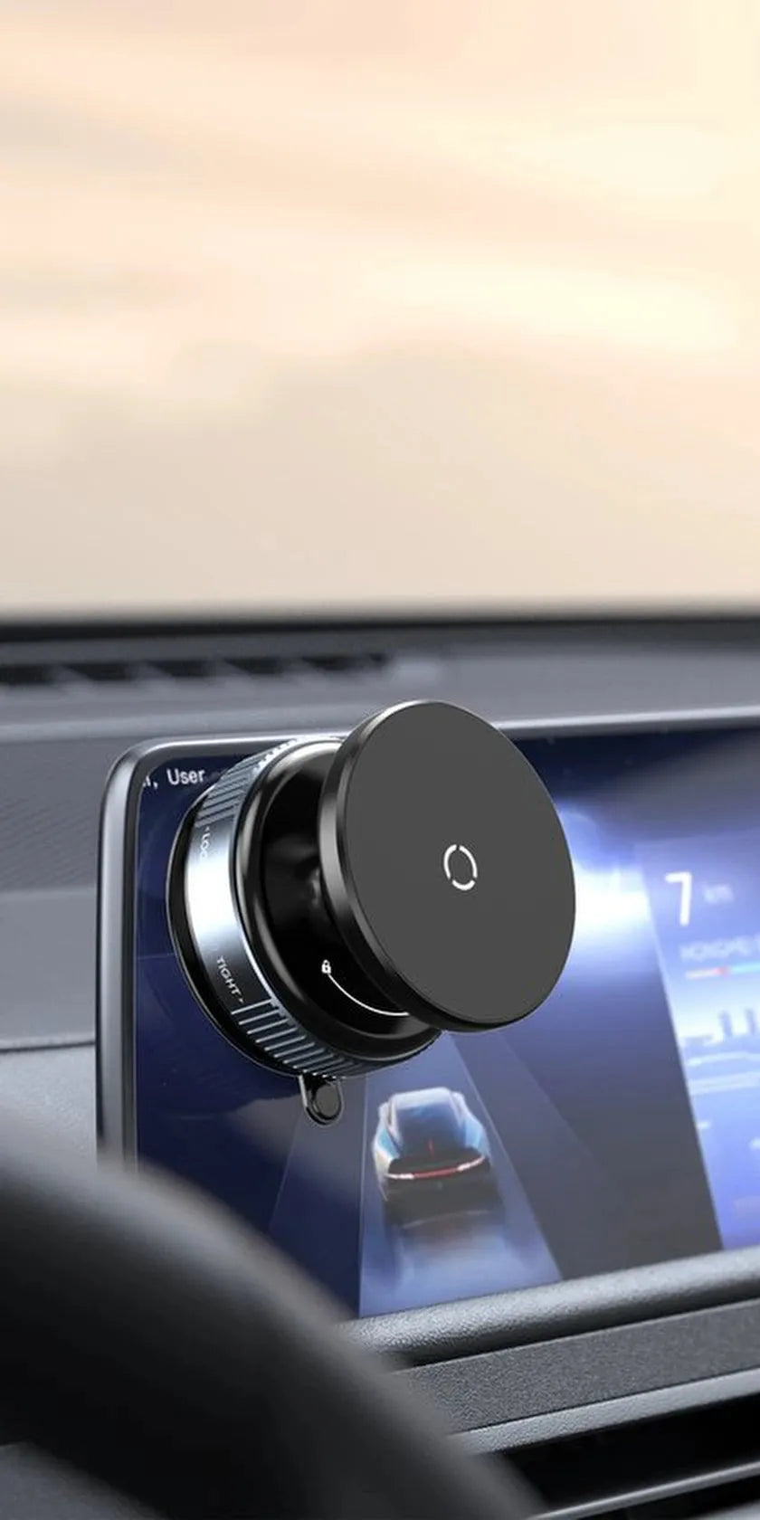 Telefoonhouder auto – Magnetisch vacuüm zuignap – 360° draaibaar & verstelbaar – Handsfree voor dashboard & glad oppervlak – Zwart-Ilumina Benelux