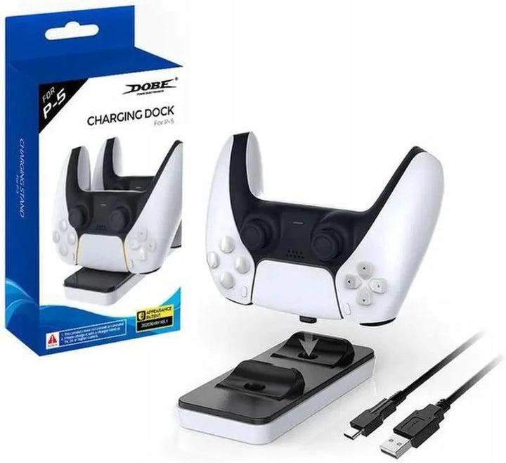 PS5 Oplaadstation – Dual Charging Dock voor 2 DualSense Controllers – Met USB-C Type-C Adapters-Oplaadstation controllers-Ilumina Benelux