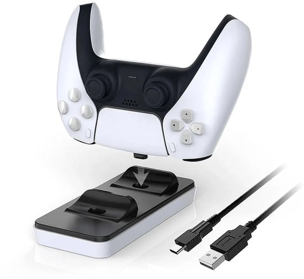 PS5 Oplaadstation – Dual Charging Dock voor 2 DualSense Controllers – Met USB-C Type-C Adapters-Oplaadstation controllers-Ilumina Benelux