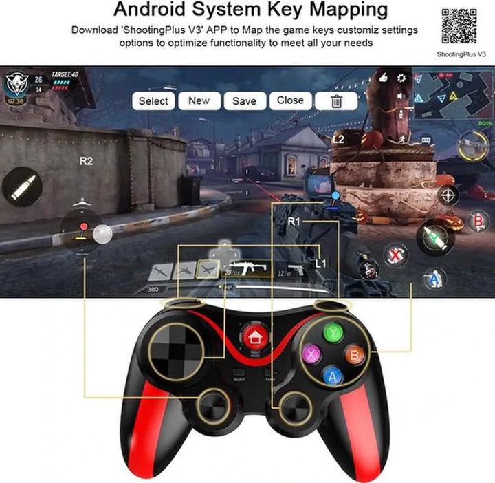Bluetooth Game Controller – MFi draadloze gamepad joystick – Direct Play – Geschikt voor iPhone 16/15/14/13/12/11 & Android – Zwart-Ilumina Benelux