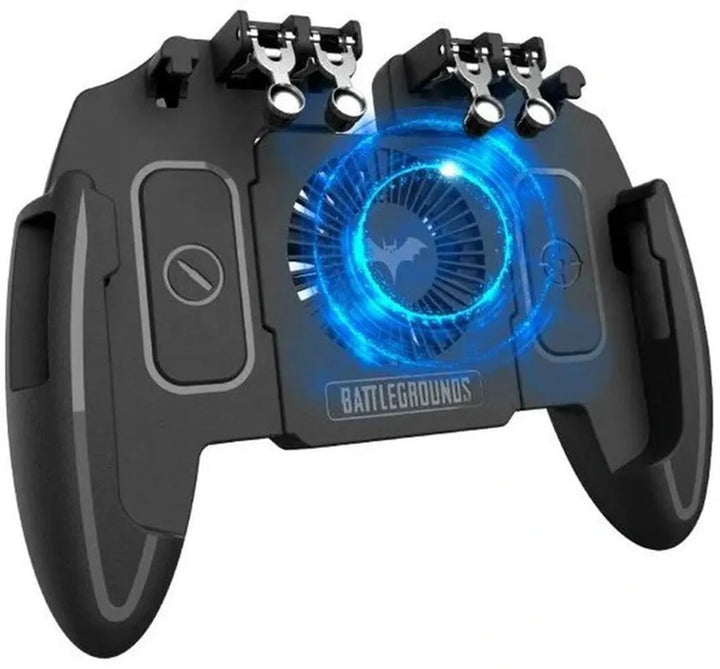 Mobiele game controller – PUBG triggers L1R1 – 6 vinger bediening – Koelventilator 800mAh – Geschikt voor iPhone & Android 4-6,8 inch – Zwart-Ilumina Benelux