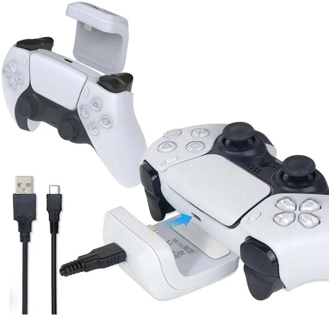 Dobe – 1500mAh Powerbank Geschikt voor: Playstation 5 Accu Oplaadstation voor PS5 Controller – Joystick Oplaadbare Batterij & Oplader – LED-indicatoren – Veilig & Energiezuinig