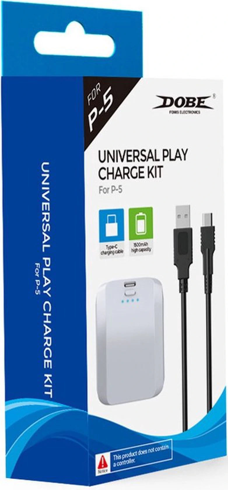 Dobe – 1500mAh Powerbank Geschikt voor: Playstation 5 Accu Oplaadstation voor PS5 Controller – Joystick Oplaadbare Batterij & Oplader – LED-indicatoren – Veilig & Energiezuinig