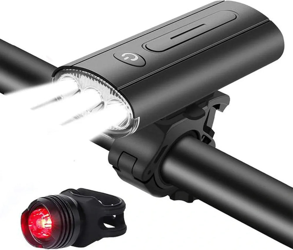 Fietsverlichting set – 800 lumen LED voorlicht & achterlicht – Oplaadbaar USB-C – IPX5 waterdicht – MTB/stadsfiets-Ilumina Benelux