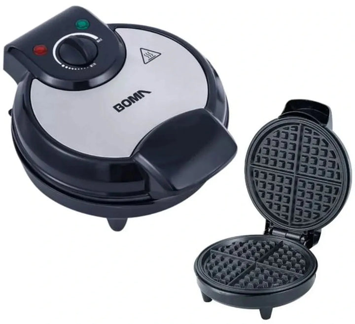 Wafelijzer – 1200W Wafelmaker Rond – Instelbare Thermostaat – Antiaanbaklaag – Compact Opbergen – Zwart-Wafelijzer-Ilumina Benelux
