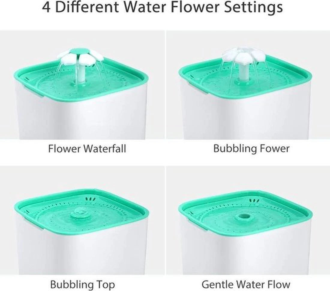 Drinkfontein Kat & Hond – Automatische Waterfontein – Ultra Stil & BPA-vrij - Water drinkbak - Huisdieren Waterdispenser met Filter – Drinkbak Konijnen/Huisdieren - Groen