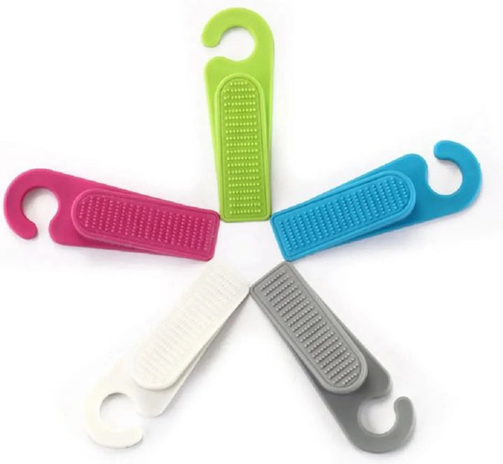 Deurstopper set – 4 stuks rubber deurwig – Antislip lichtgewicht – Met ophanghaak – Roze-Ilumina Benelux