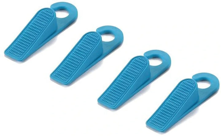 Deurstopper set – Rubber deurwig antislip – Met ophanghaak – 4 stuks – Blauw-Ilumina Benelux