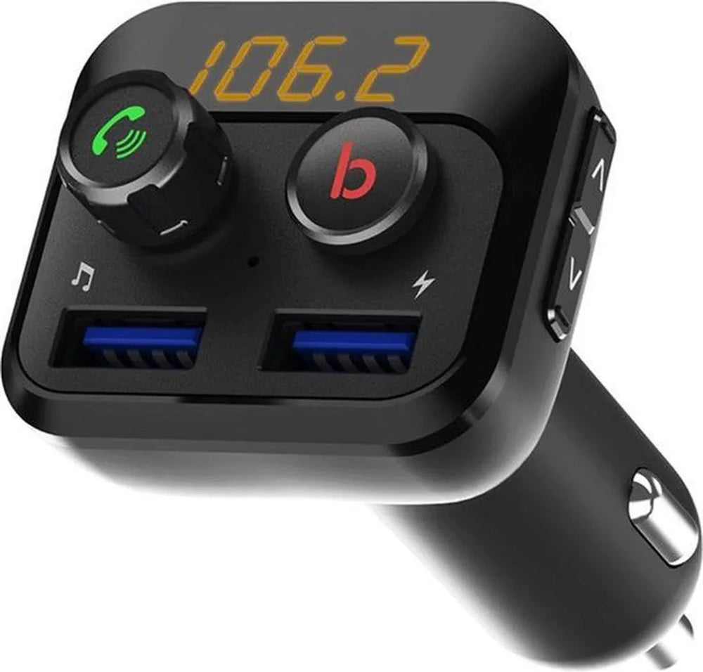 Bluetooth FM Transmitter Auto – Handsfree Bellen – USB & MicroSD Muziek – 3.4A Dual USB Snellader – Bass Boost – Zwart-Ilumina Benelux