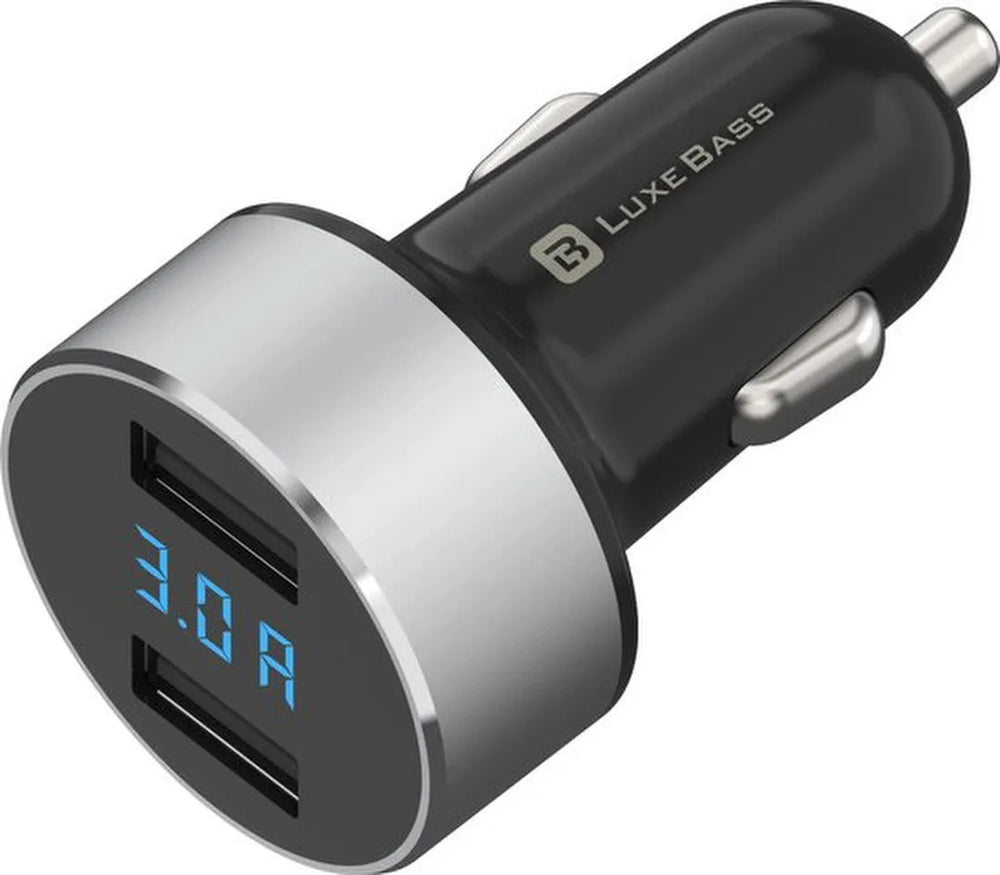 Autolader – Dual USB Poorten – 36W Snellader – LED Scherm-Oplader-Ilumina Benelux