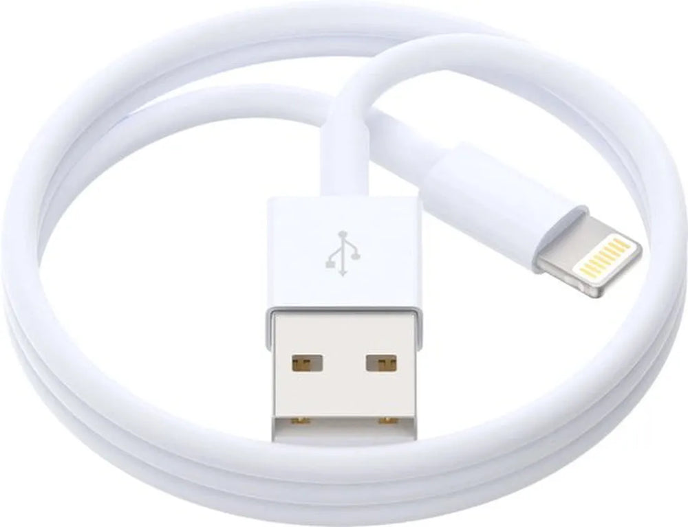 Oplaadkabel – Lightning naar USB – Geschikt voor iPhone/iPad – 1 Meter – Wit-USB-Kabels-Ilumina Benelux