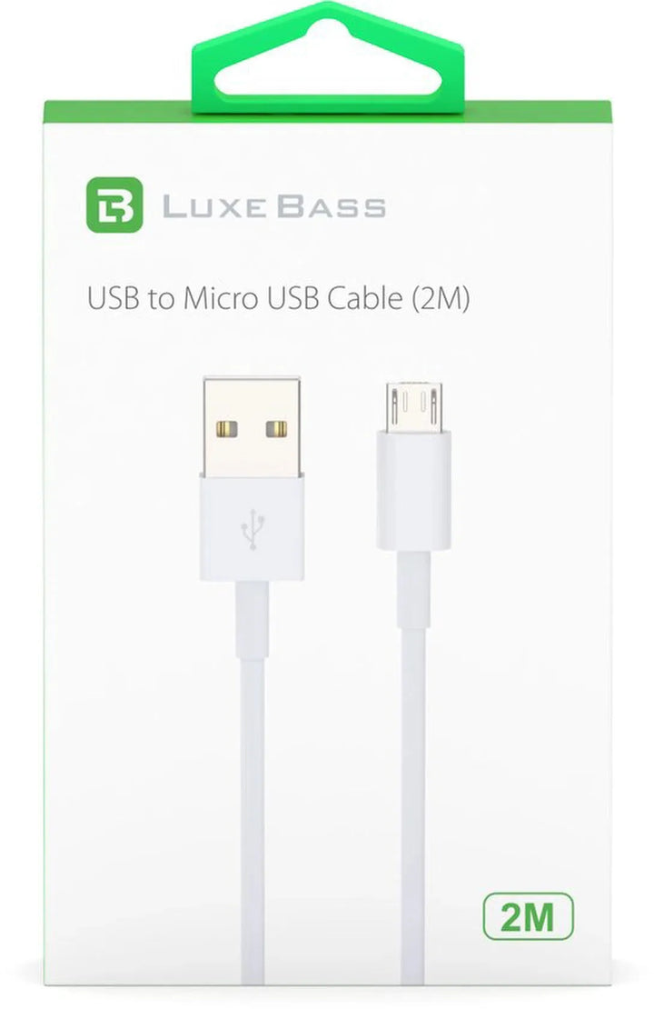 Micro USB Oplaadkabel – USB Data Kabel – 2 Meter – Geschikt voor Nokia, Samsung, Sony, LG, HTC, Kindle – Wit-USB-Kabels-Ilumina Benelux