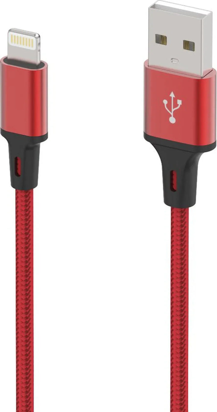 Oplaadkabel – Lightning kabel – Nylon gevlochten – 1 Meter – Geschikt voor iPhone 14/13/12/11/XR/XS/X/8/7/6/SE 2020 – Rood-USB-Kabels-Ilumina Benelux