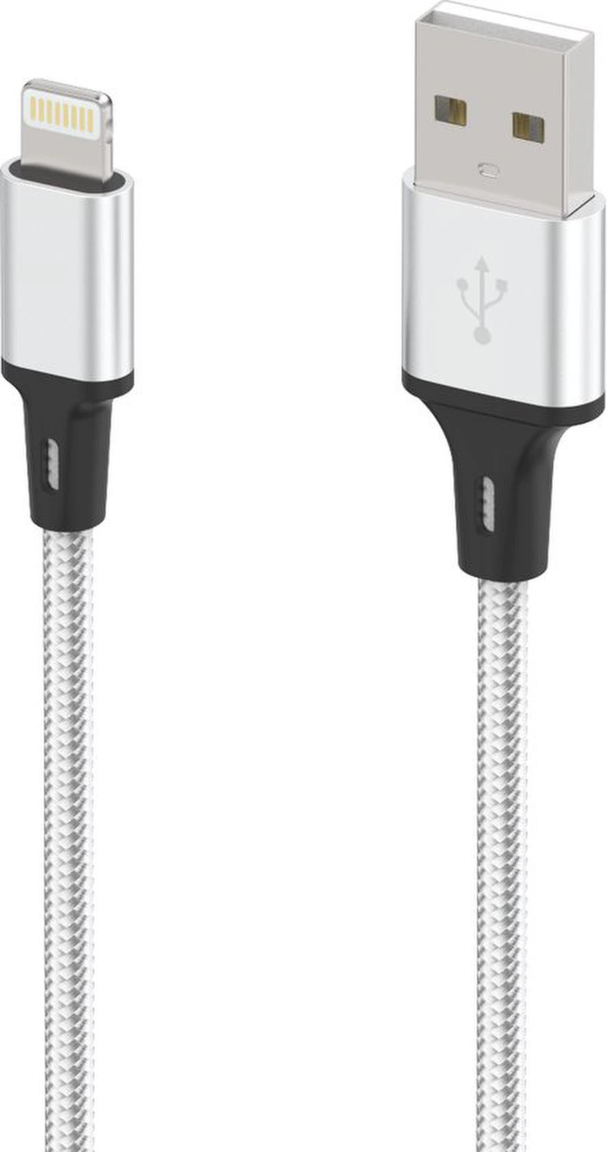 Oplaadkabel – Geschikt voor iPhone 14 13 12 11 XR XS X 8 7 6 SE – Lightning kabel – Nylon gevlochten – 1 Meter – Zilver