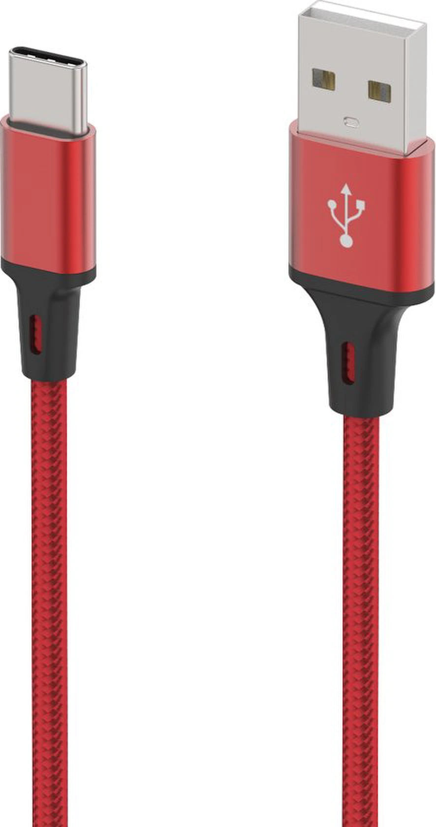 USB-C kabel – Type C Oplaadkabel – Snelladen – 1 Meter Nylon Gevlochten – Rood