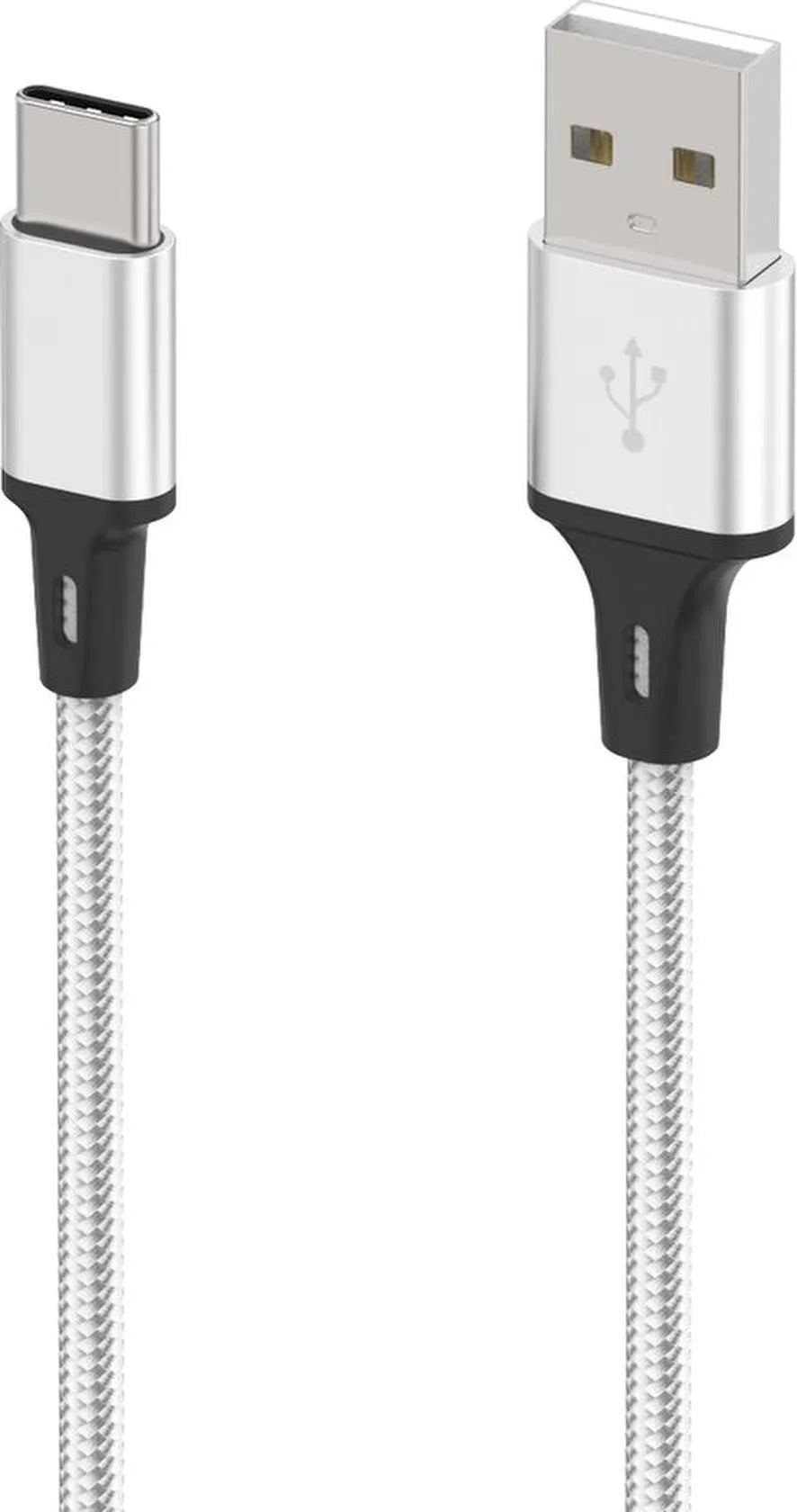 USB-C kabel – Snelladen Oplaadkabel Type-C – Nylon Gevlochten – 1 Meter – Zilver-USB-Kabels-Ilumina Benelux