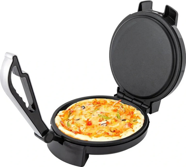 Tortilla pers – 1200W roti maker – Dubbelzijdige verwarming – Instelbaar tot 260°C – Antiaanbaklaag – Zwart-Deegroller-Ilumina Benelux