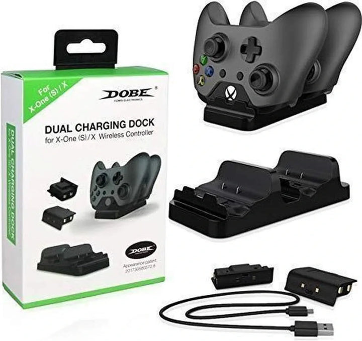 Oplaadstation – Geschikt voor Xbox Series X/S & Xbox One X/S – Controller oplader – Incl. 2 accu’s & kapjes-Oplaadstation controllers-Ilumina Benelux