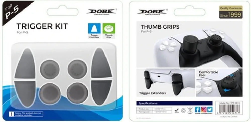 Triggerkit – Geschikt voor PS5 DualSense – Thumb Grips & Trigger Extenders – Extra Grip – Zwart-Controller grip-Ilumina Benelux