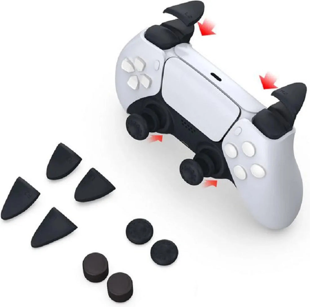 Triggerkit – Geschikt voor PS5 DualSense – Thumb Grips & Trigger Extenders – Extra Grip – Zwart-Controller grip-Ilumina Benelux