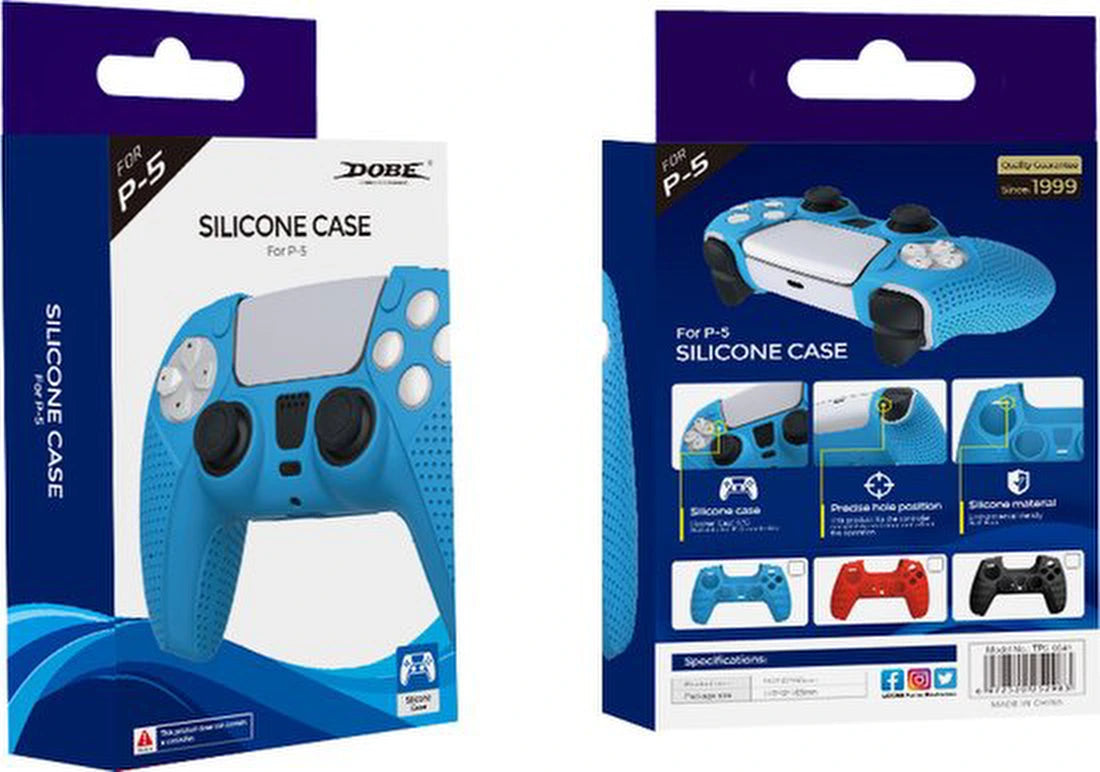 Siliconen Softcase Cover geschikt voor Playstation 5 DualSense Controller - Joystick | Compleet 360 graden Anti-Slip beschermhoes- case- skin - behuizing | Blauw TP5-0541