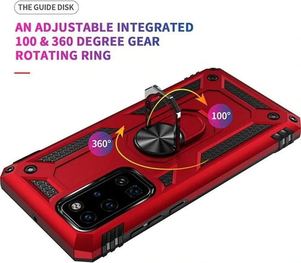 Oppo A73 5G Hoesjes – Anti-Shock Hybride Ring Armor Backcover – Schokbestendig – Zwart-Ilumina Benelux