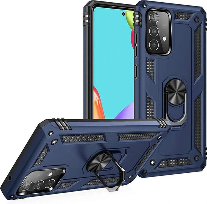 Samsung Galaxy A52 Hoesjes – Hybride Ring Armor Backcover – Schokbestendig – 4G/5G – Blauw-Ilumina Benelux