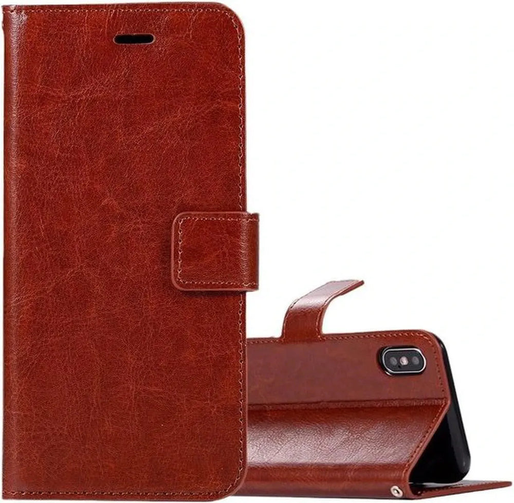 iPhone XS Max Hoesjes – Portemonnee Book Case – Pasjeshouder – Magneetsluiting – Bruin-Ilumina Benelux