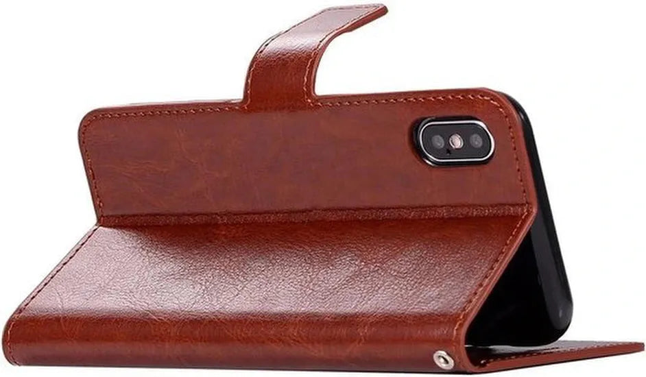 iPhone XS Max Hoesjes – Portemonnee Book Case – Pasjeshouder – Magneetsluiting – Bruin-Ilumina Benelux