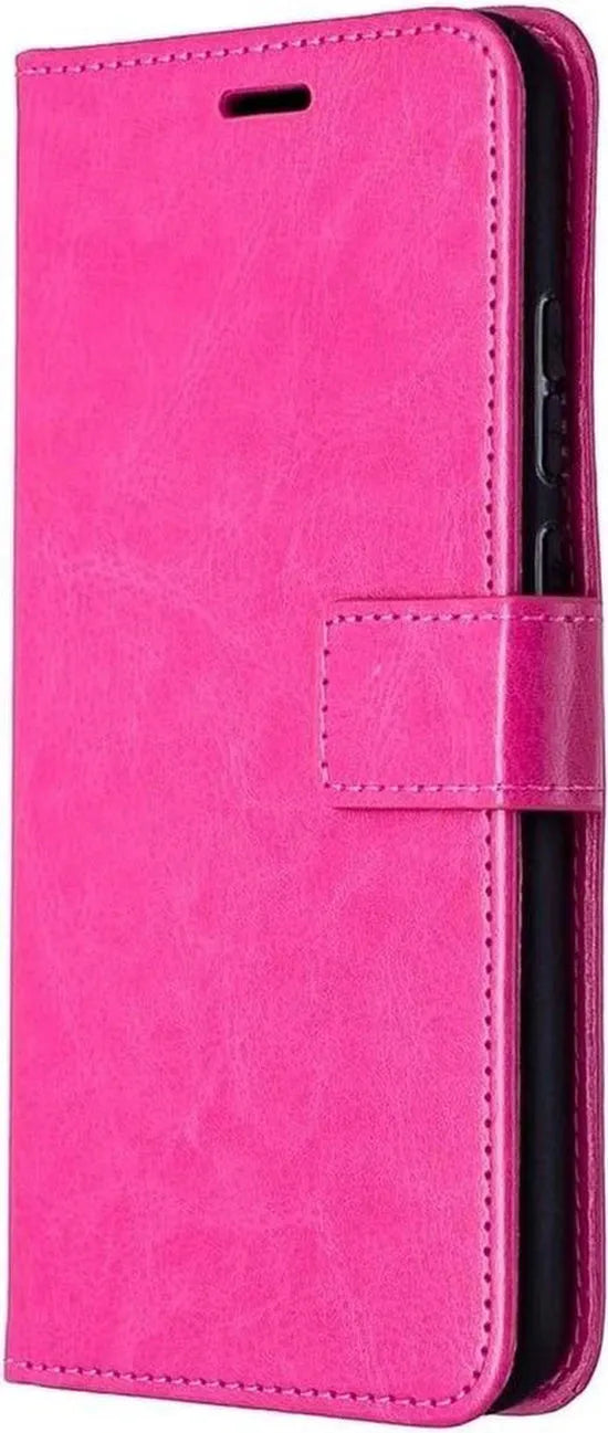 Huawei P40 Lite E Hoesjes – Portemonnee Book Case – Pasjeshouder – Magneetsluiting – Roze-Ilumina Benelux