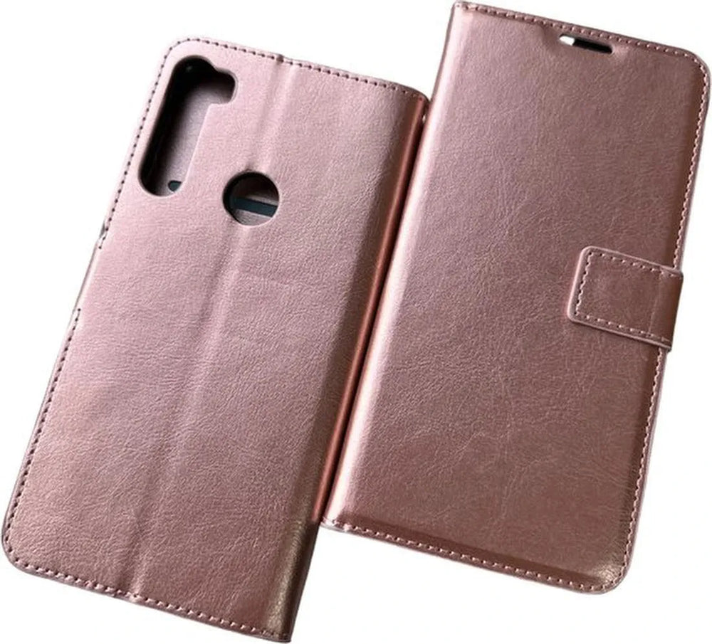Motorola Moto One Fusion Plus Hoesjes – Portemonnee Book Case – Pasjeshouder – Magneetsluiting – Roségoud-Ilumina Benelux