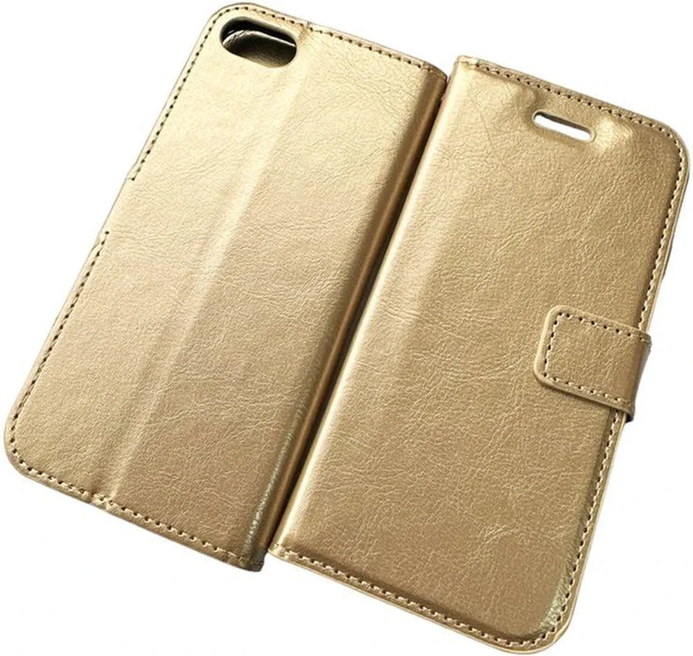iPhone 6 Plus/6S Plus Hoesjes – Portemonnee Book Case – Pasjeshouder – Magneetsluiting – Goud-Ilumina Benelux
