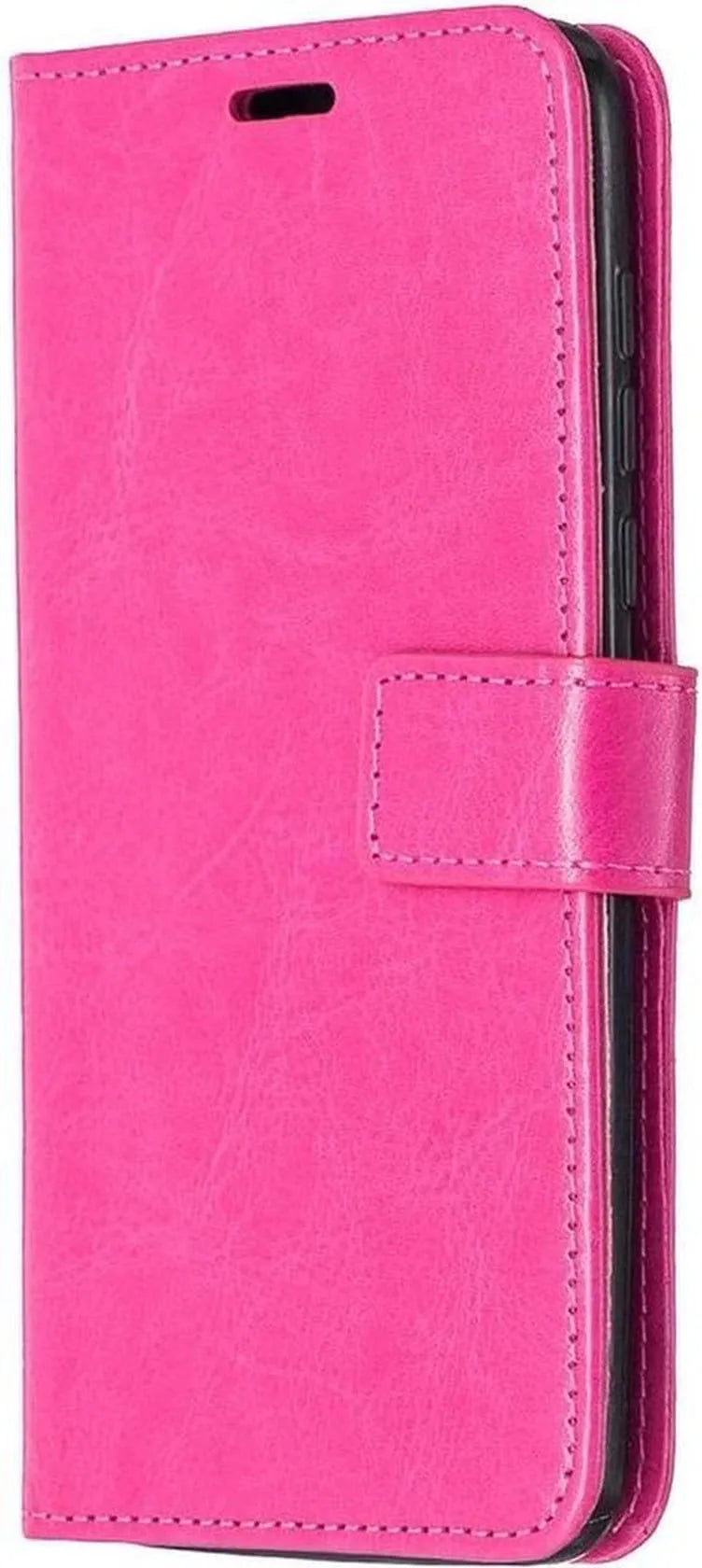 Motorola Moto One Fusion Plus Hoesjes – Portemonnee Book Case – Pasjeshouder – Magneetsluiting – Roze-Ilumina Benelux