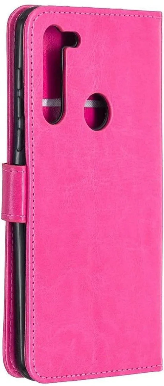 Motorola Moto One Fusion Plus Hoesjes – Portemonnee Book Case – Pasjeshouder – Magneetsluiting – Roze-Ilumina Benelux
