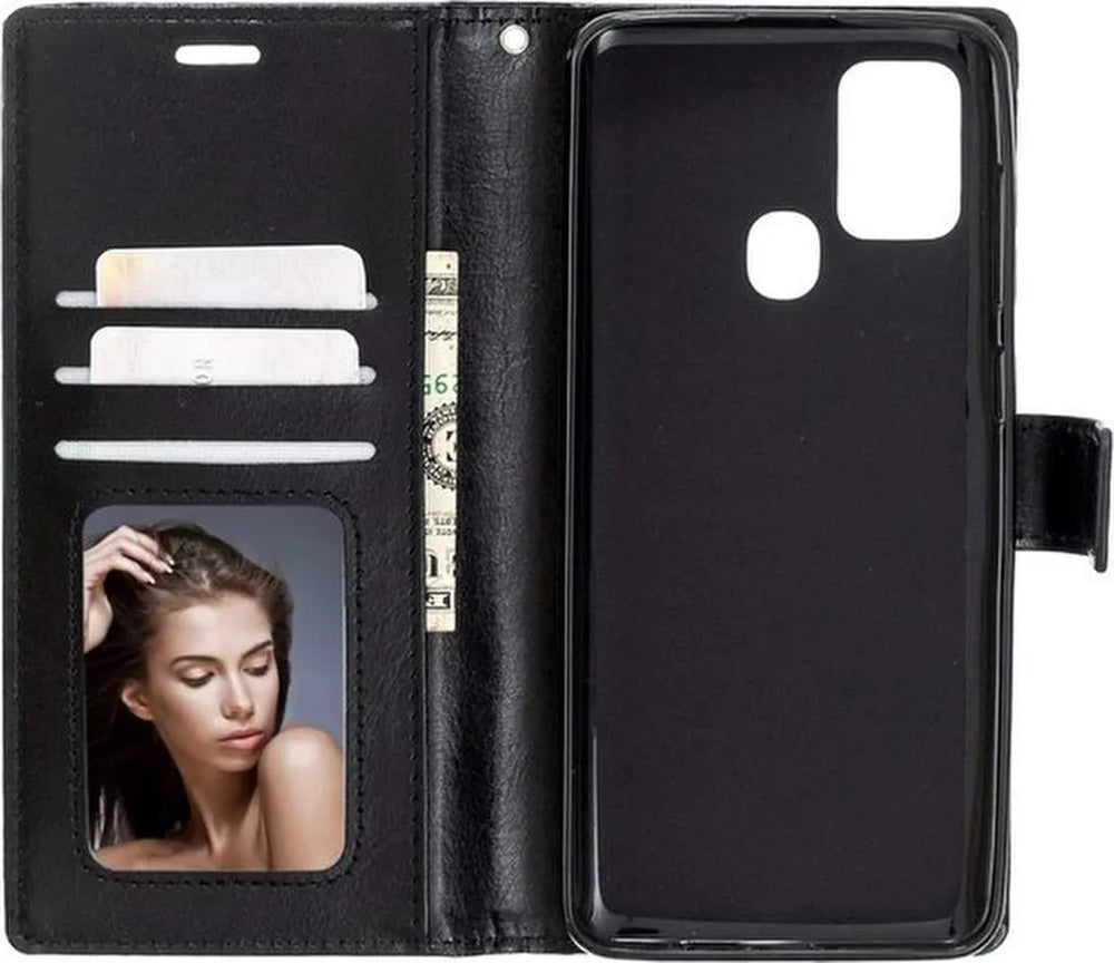 Motorola Moto G10/G20/G30 Hoesjes – Portemonnee Book Case – Pasjeshouder – 2x Screenprotector – Zwart-Ilumina Benelux