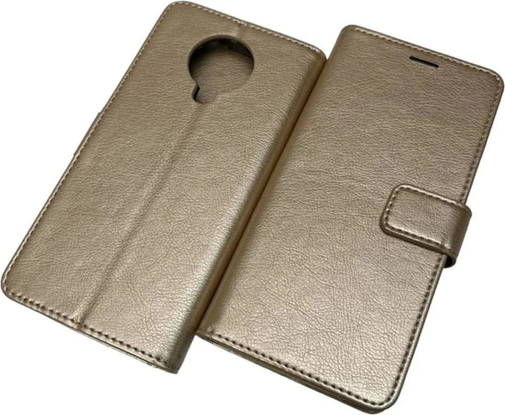 Nokia G10/G20 Hoesjes – Portemonnee Book Case – Pasjeshouder – 2x Screenprotector Gehard Glas – Goud-Ilumina Benelux
