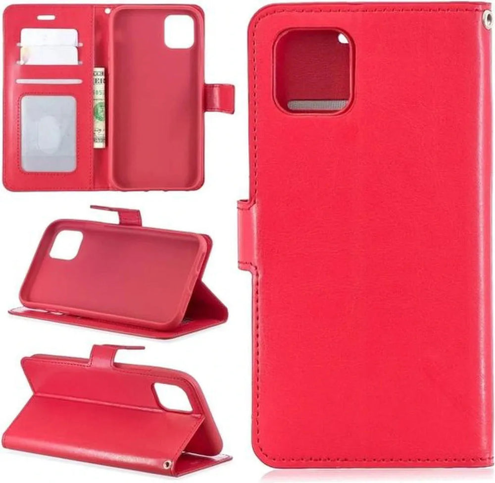 iPhone 12 Pro Max Hoesjes – Portemonnee Book Case – Pasjeshouder – Magneetsluiting – Rood-Ilumina Benelux