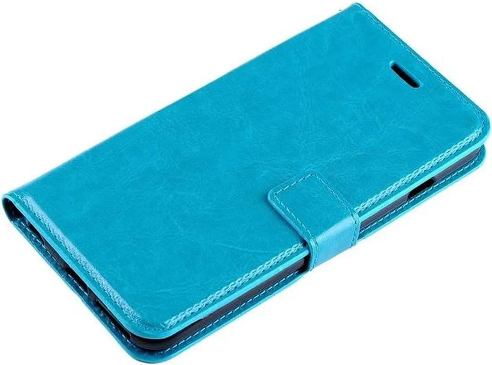 iPhone SE/5S/5/5C Hoesjes – Portemonnee Bookcase – Pasjeshouder – 2 Pack Screenprotector Gehard Glas – Turquoise-Ilumina Benelux