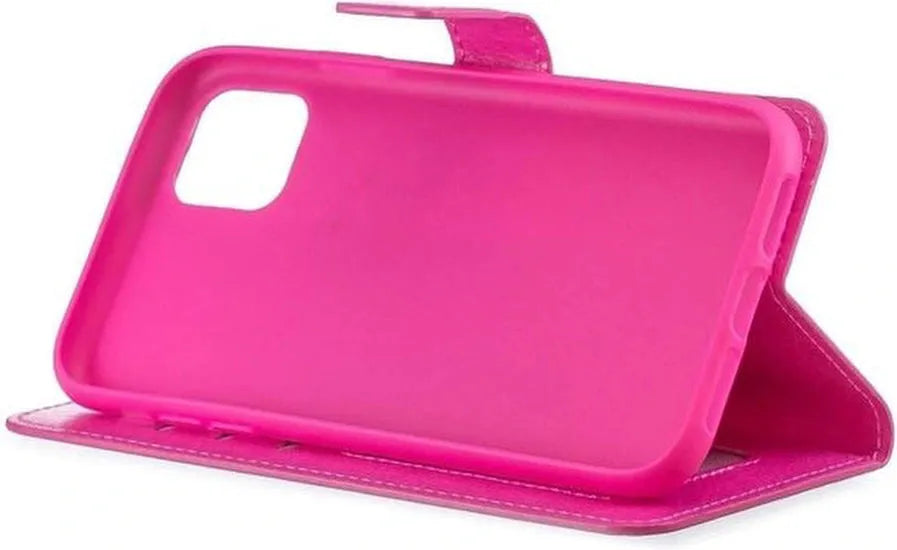 iPhone 11 Hoesjes – Portemonnee Book Case – Pasjeshouder – Magneetsluiting – Roze-Ilumina Benelux