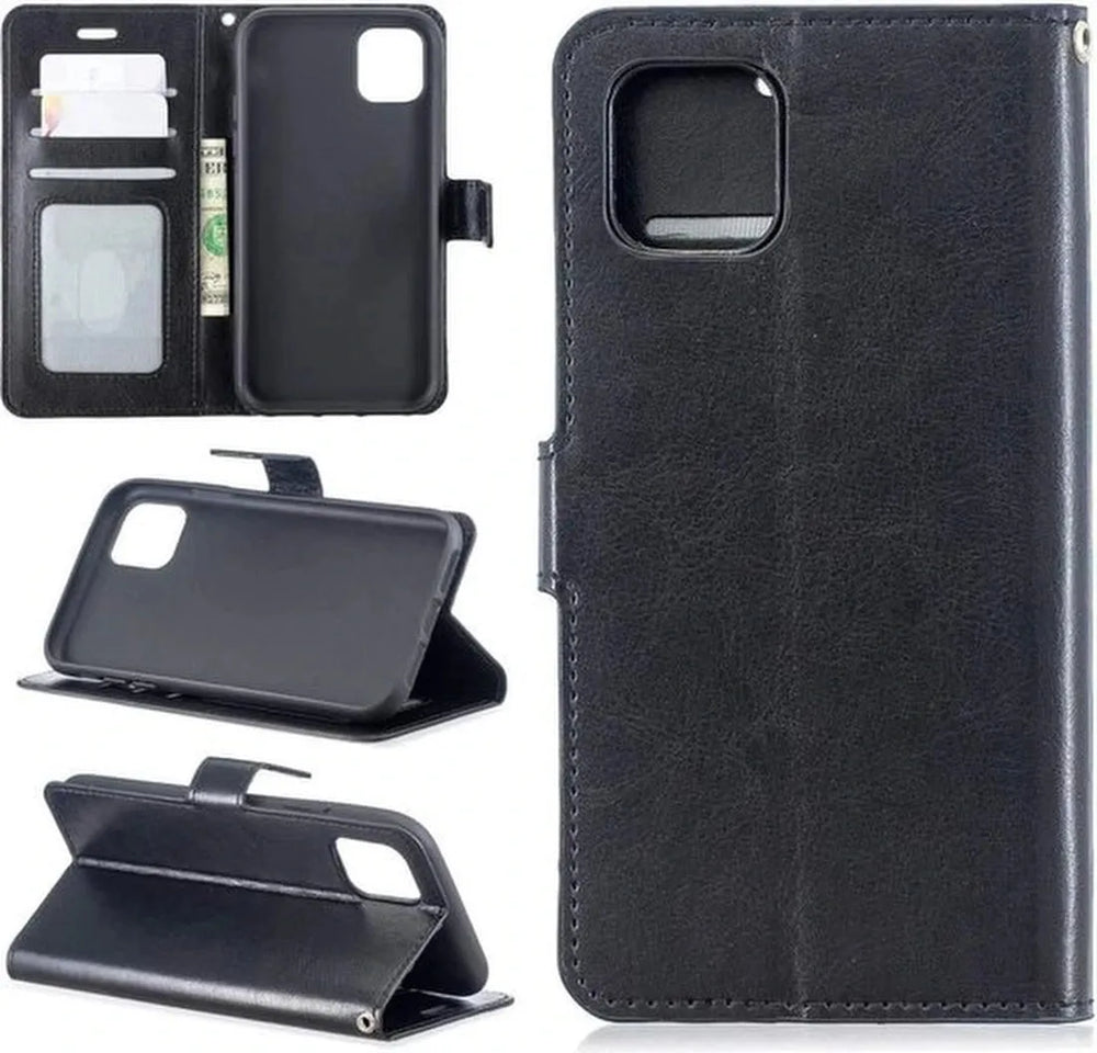 iPhone 12 Pro Max Hoesjes – Portemonnee Book Case – Pasjeshouder – Magneetsluiting – Zwart-Ilumina Benelux