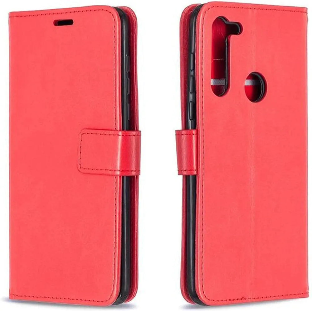 Motorola Moto One Fusion Plus Hoesjes – Portemonnee Book Case – Pasjeshouder – Magneetsluiting – Rood-Ilumina Benelux