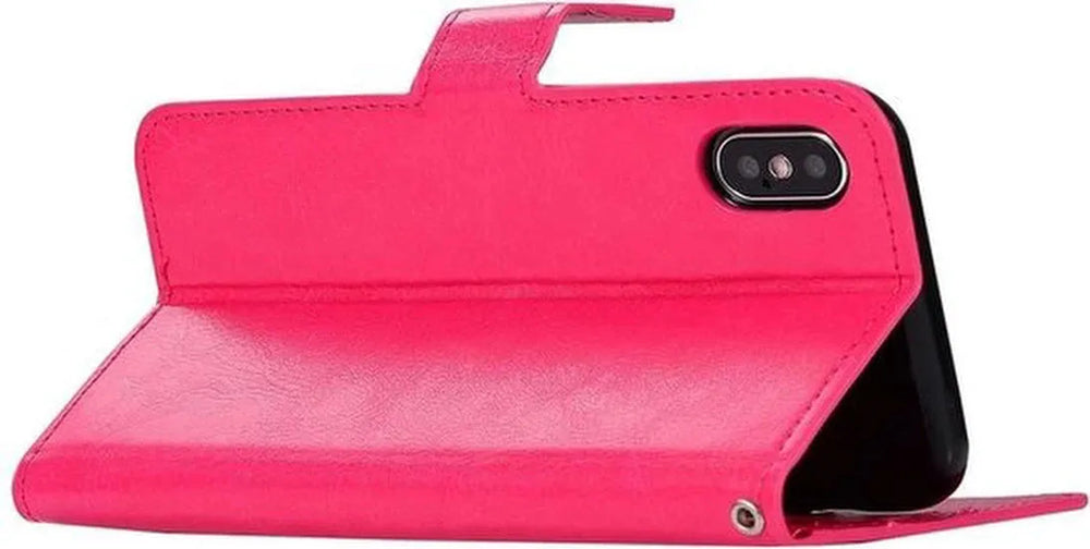iPhone XR Hoesjes – Portemonnee Book Case – Pasjeshouder – Magneetsluiting – Roze-Ilumina Benelux