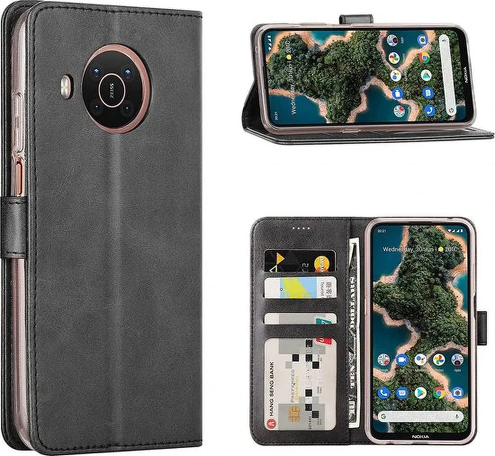Nokia X10/X20 Hoesjes – Portemonnee Book Case – Pasjeshouder – Magneetsluiting – Zwart-Ilumina Benelux