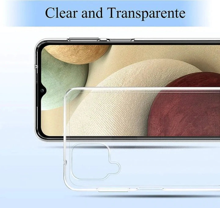 Samsung Galaxy M12 Hoesjes – Transparante Siliconen Backcover – 2 Pack Screenprotector Gehard Glas – Anti Kras-Ilumina Benelux