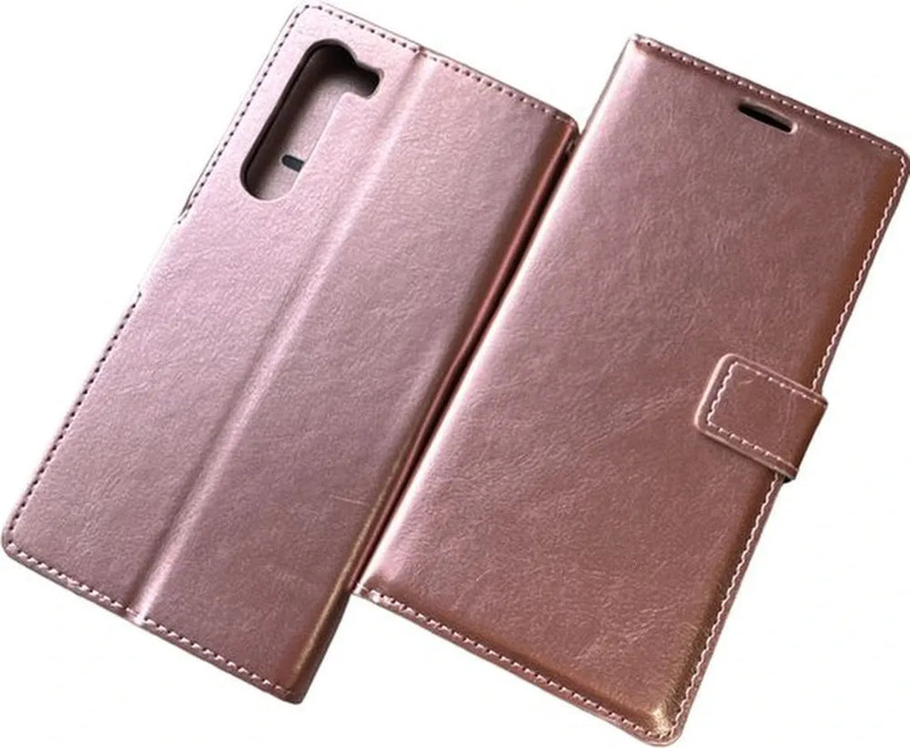 Motorola Edge Hoesjes – Portemonnee Book Case – Pasjeshouder – Magneetsluiting – Roségoud-Ilumina Benelux