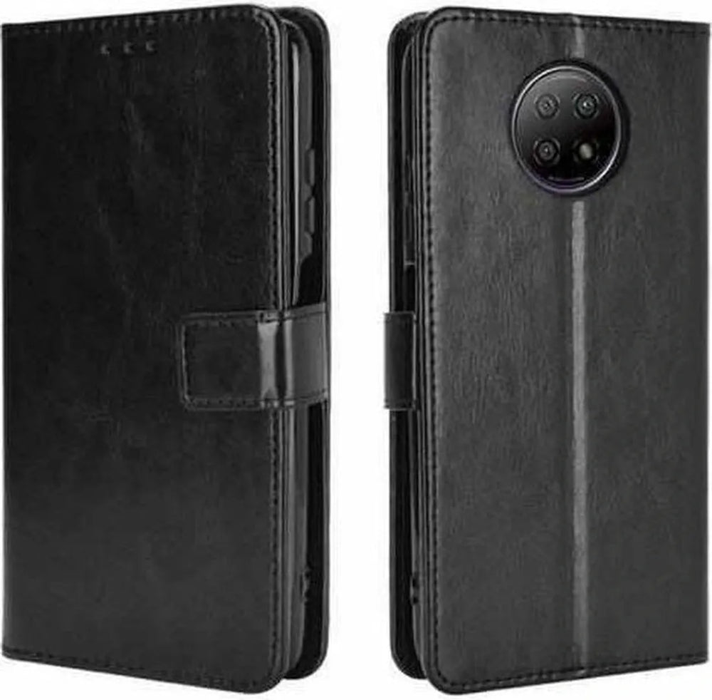 Xiaomi Redmi Note 9T Hoesjes – Portemonnee Book Case – Pasjeshouder – Magneetsluiting – Zwart-Ilumina Benelux